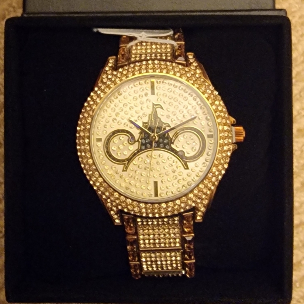 Disney Shanghai Grand Opening Cinderella Castle Mickey Ears Crystal Watch